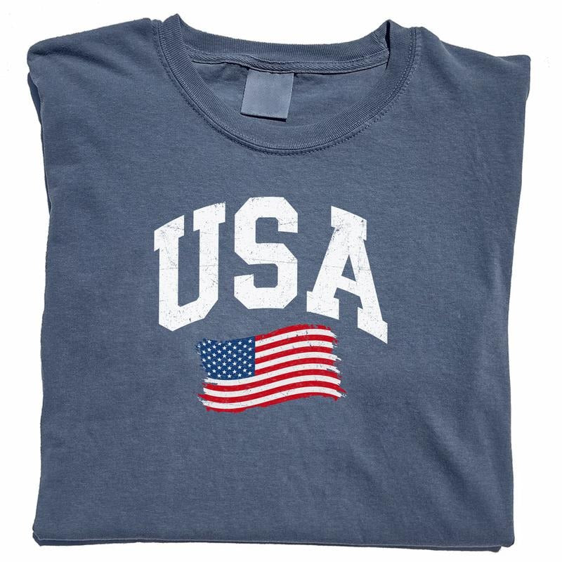 USA Flag Shirt, 4th of July Shirt, Patriotic USA Tshirt, Independence Day USA Tshirt, US Flag Tee, Women Tops, Comfy...