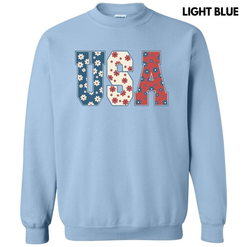 USA Flowers Sweatshirt T-Shirts, Hoodie | PrintMintTees.com