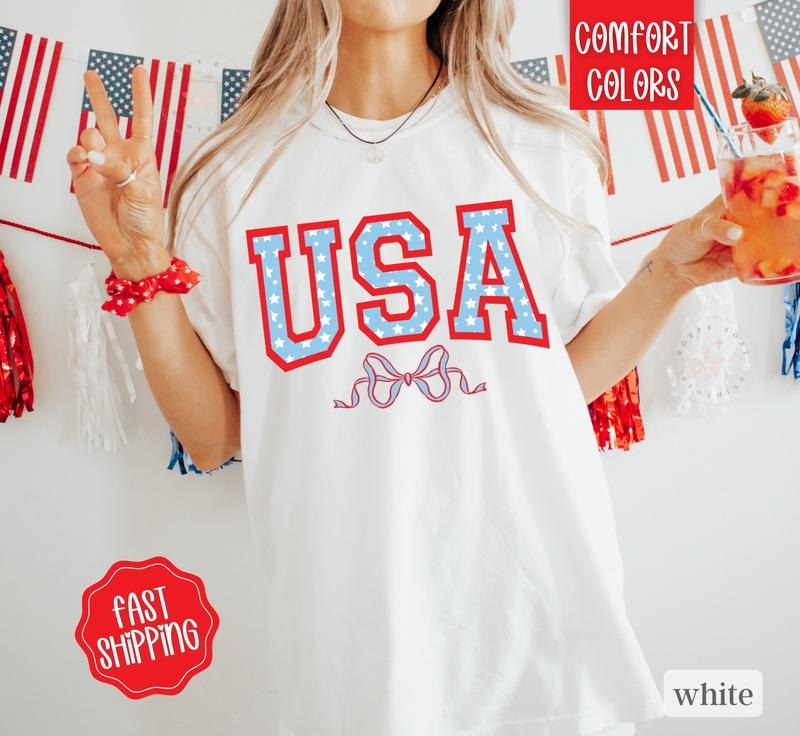 USA Shirt Comfort Colors, July 4th Shirt, USA Oversized Graphic Tshirt, America Tshirts, Memorial Day Shirt Hoodie Sweatshirt