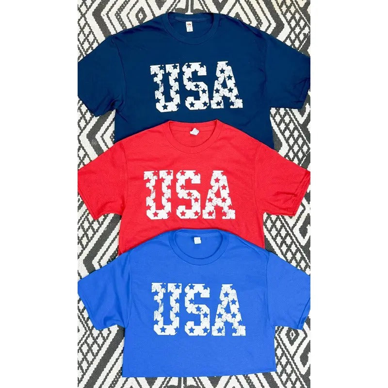 USA Stars Distressed Graphic T-Shirt Hoodie Sweatshirt | PrintMintTees.com