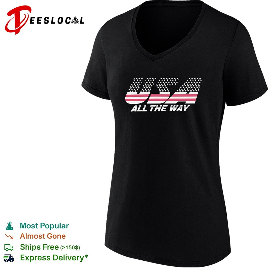 USA all the way American flag shirt