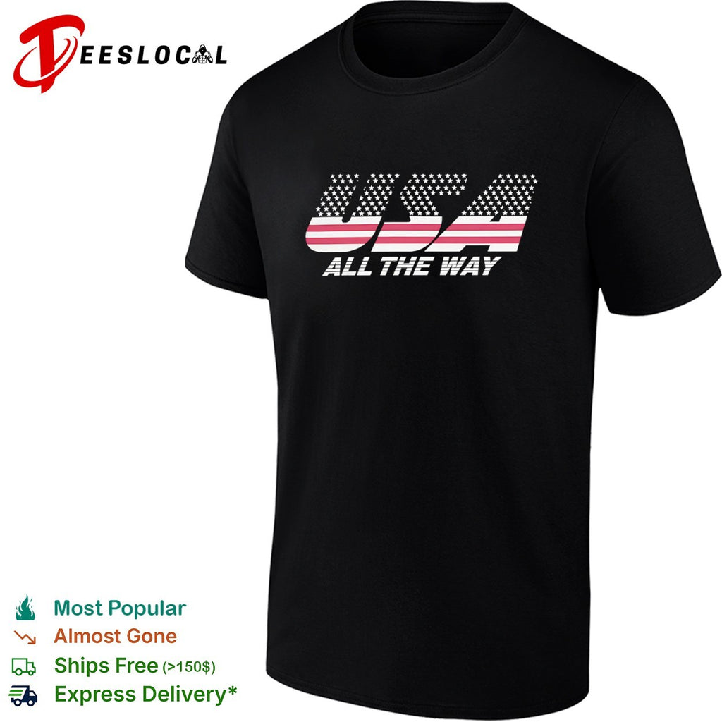 USA all the way American flag shirt