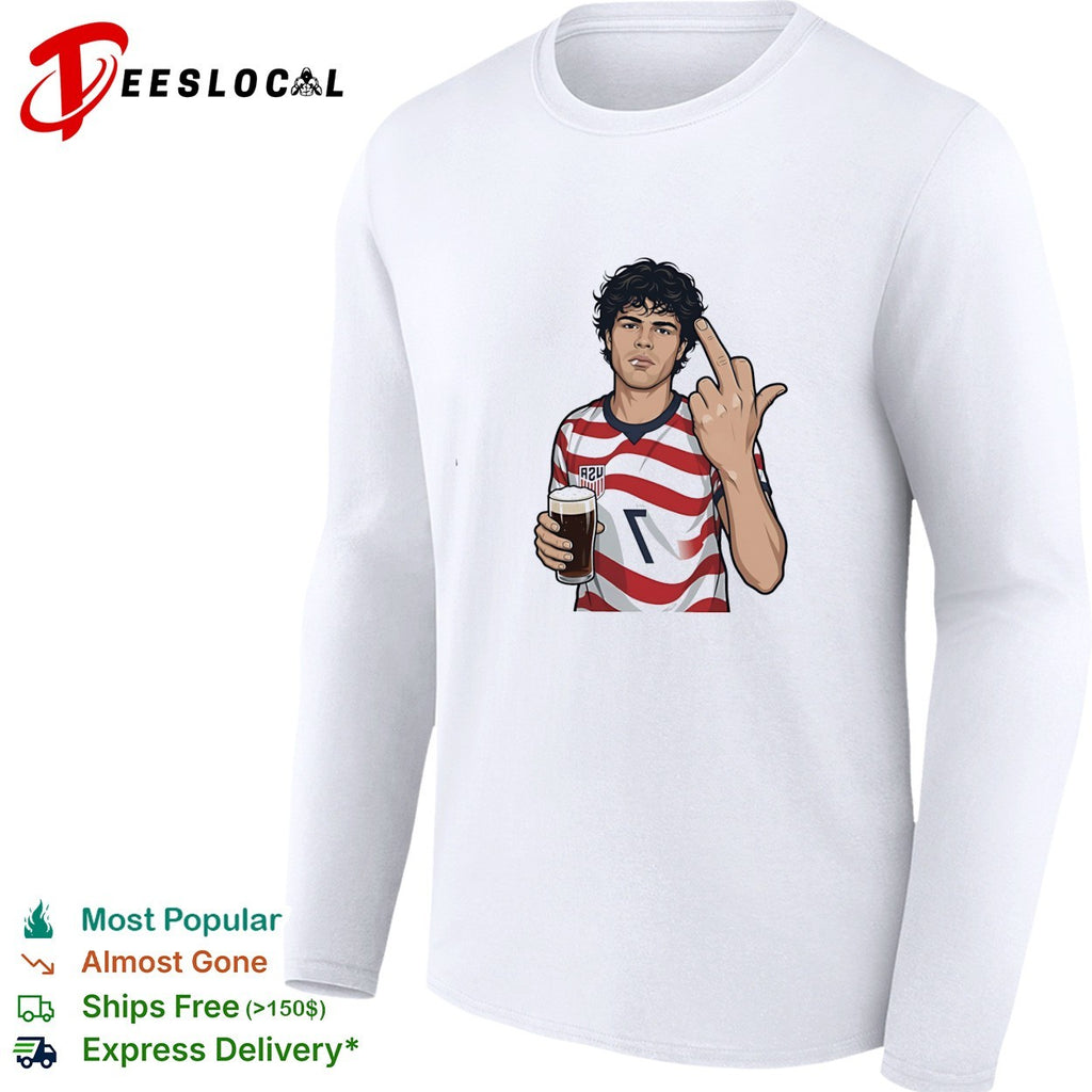 USA jersey man beer middle finger shirt