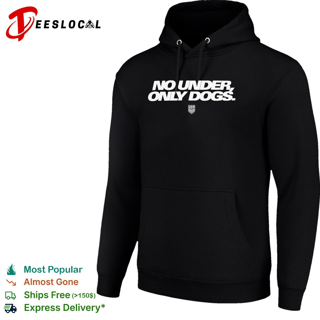 USA no under only dogs shield crest shirt