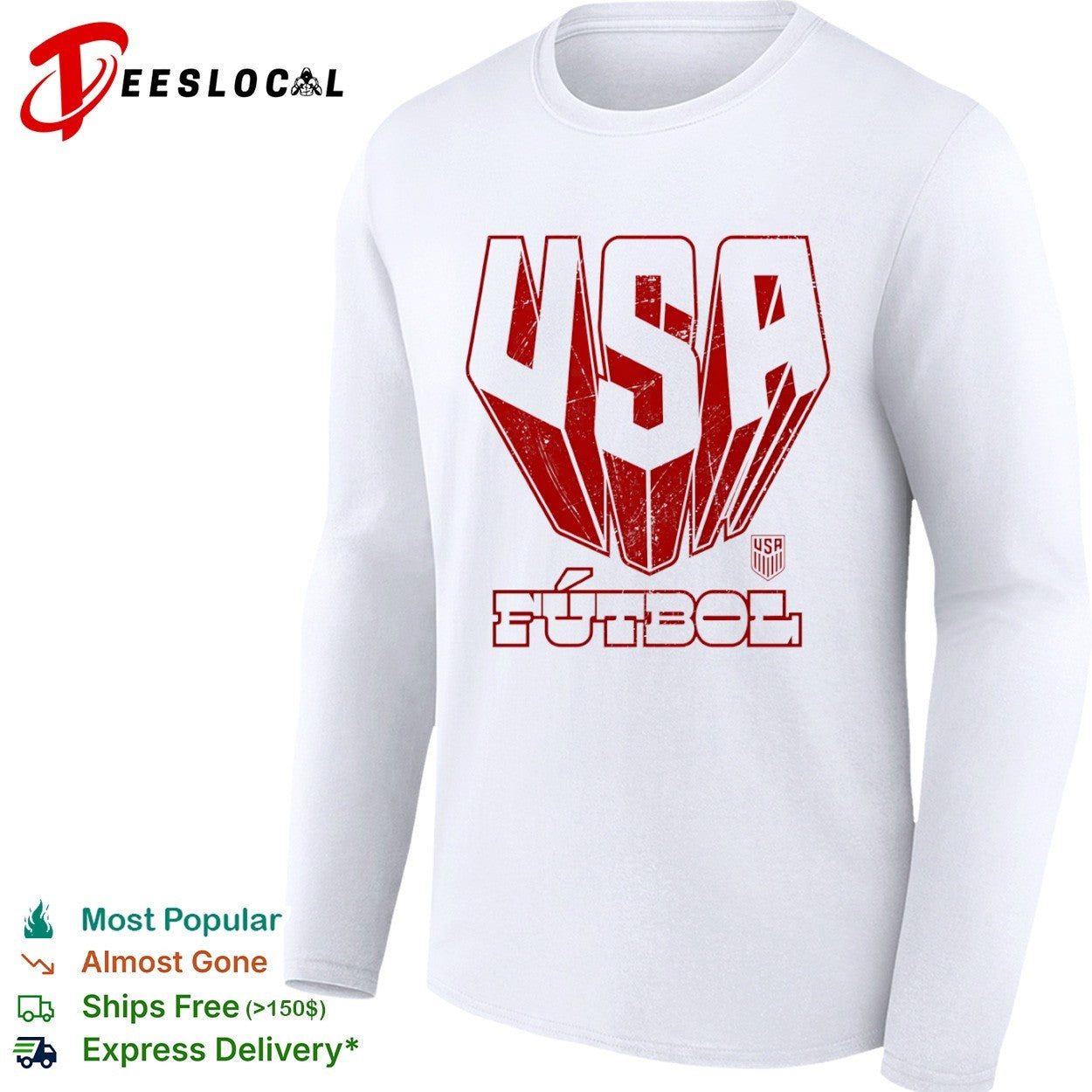 USA soccer red logo futbol shirt