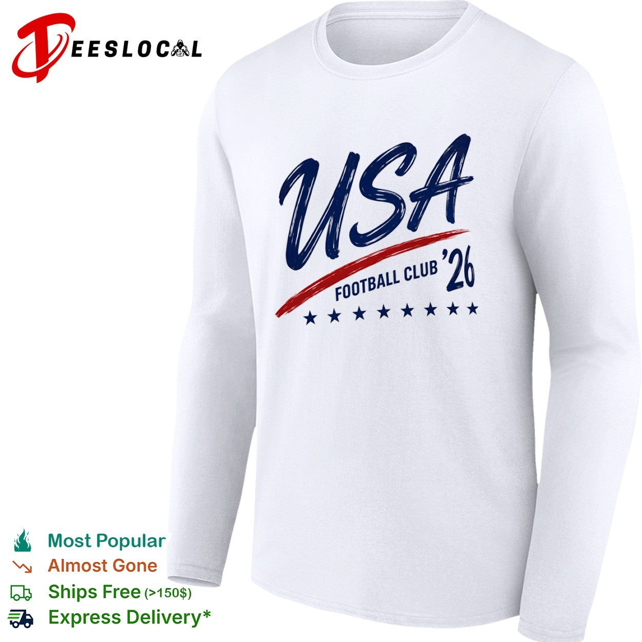 USA soccer team stars line football club 26 shirt