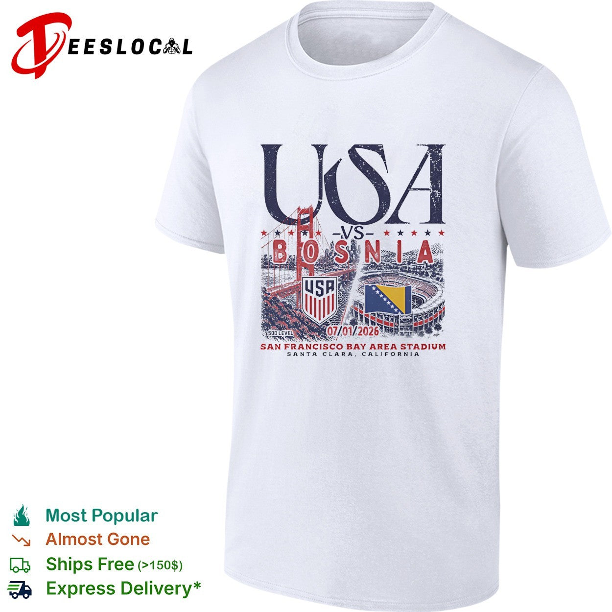 USA vs Bosnia soccer San Francisco Bay Area stadium shirt