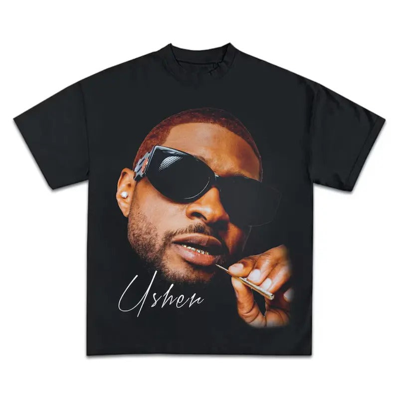 USHER big Face, USHER T-Shirt Raymond, R&B, Hiphop, Retro, 90s Vintage, And Ready To Print Menswear Top Underwear Man...