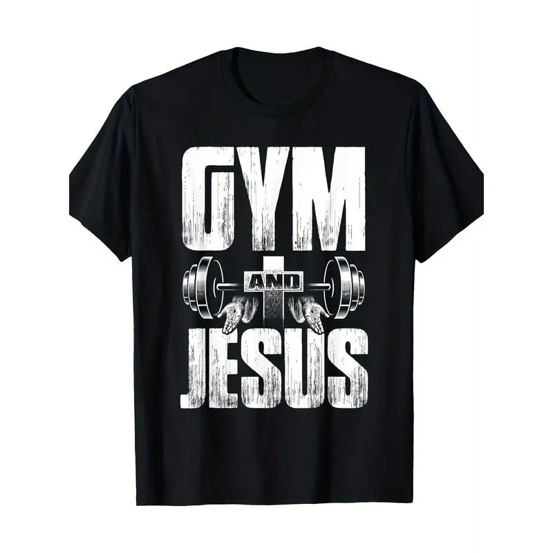 Unique Religious Fitness Jesus Barbell Weightlifting Cross T-shirt for Men Made in USA Hoodie Sweatshirt | PrintMintTees.com