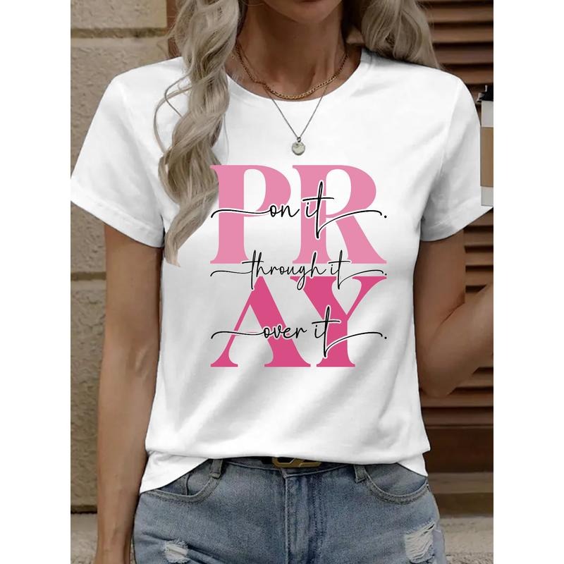 "Unique Women's T - Shirt Expressing Spiritual Resilience, Featuring a Creative and Catchy Prayer - themed Slogan for an Individualistic Look" style 02