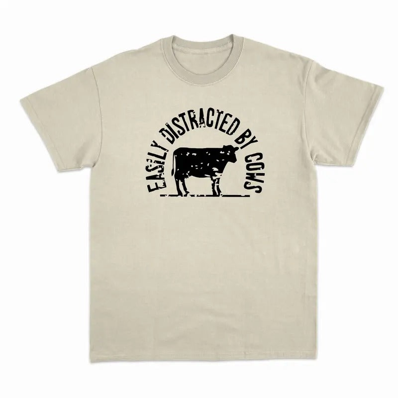Unisex  Cow Shirt, Easily Distracted By Cows, cute Cow T-Shirt  , Sweatshirt  and Hoodie | PrintMintTees.com