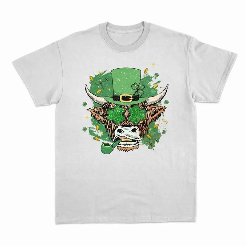 Unisex  Highland Cow St Patrick's Day   T-Shirt  , Sweatshirt  and Hoodie | PrintMintTees.com