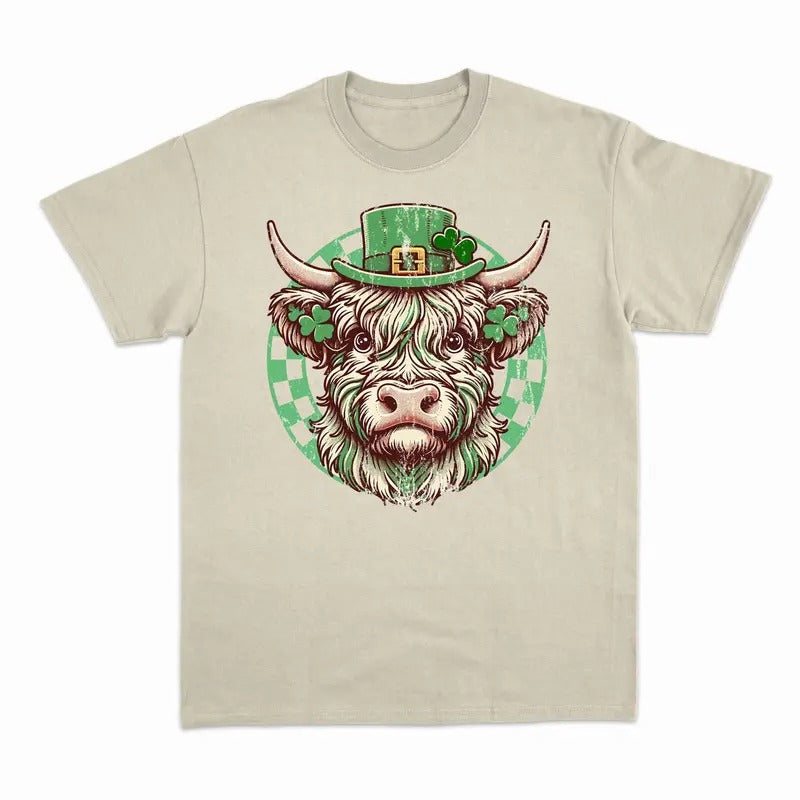 Unisex  St Patricks Day Highland Cow   T-Shirt  , Sweatshirt  and Hoodie | PrintMintTees.com