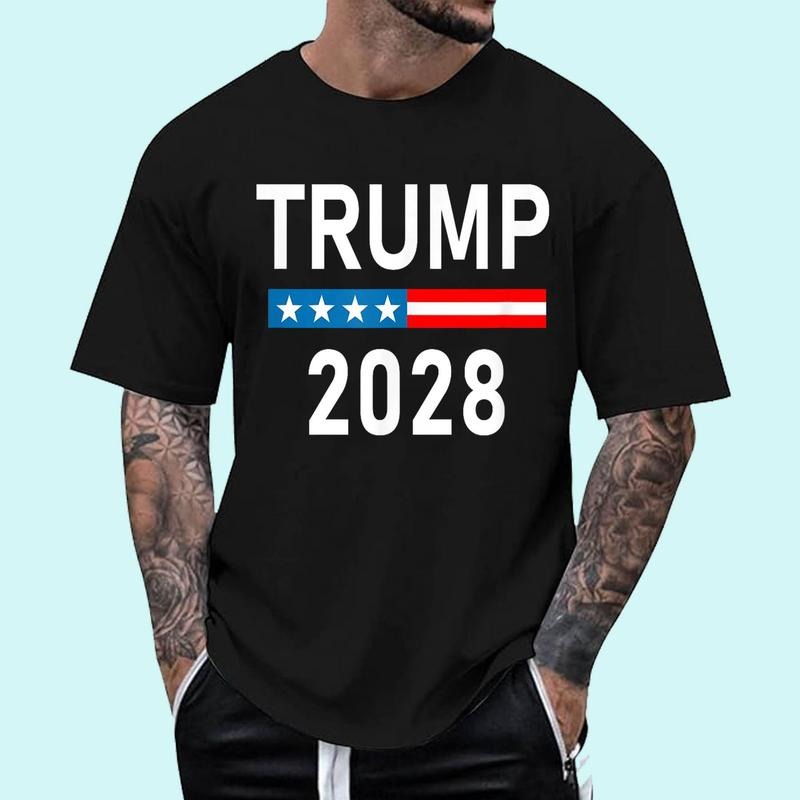 [Unisex Cotton] President Donald Trump 2028 T-Shirt , Short Sleeve, Top Unisex Hoodie, Sweatshirt | PrintMintTees.com