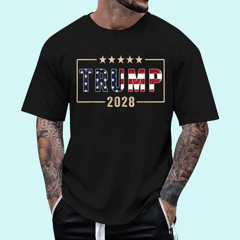 [ Cotton] Trump 2028 Shirt Vote Donald Trump Flag 2028 Short Sleeve Top Shirt Hoodie Sweatshirt