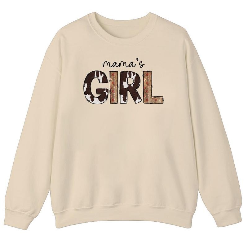 Unisex Cow Print Mama's Girl  T-Shirt  , Sweatshirt  and Hoodie | PrintMintTees.com