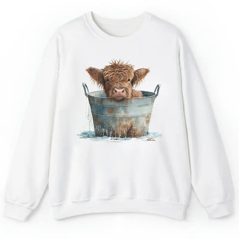 Unisex Cute Highland Cow T-Shirt  , Sweatshirt  and Hoodie | PrintMintTees.com