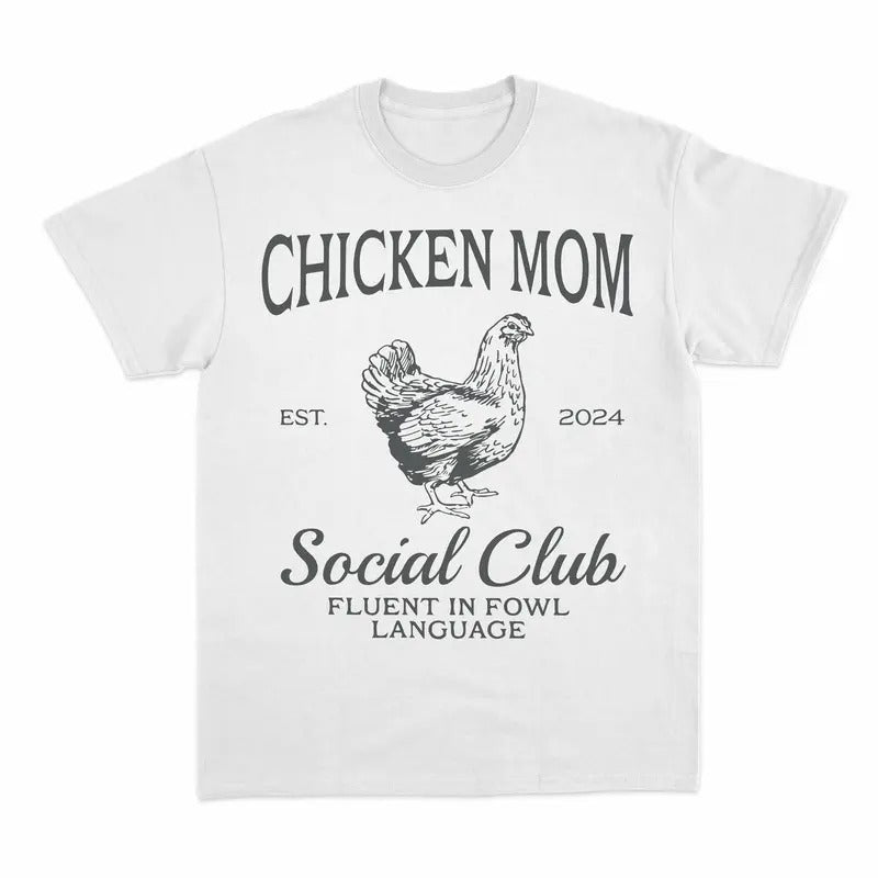 Unisex Funny Chicken Sweatshirt for Women, Chicken Mom Social Club  T-Shirt  , Sweatshirt  and Hoodie | PrintMintTees.com