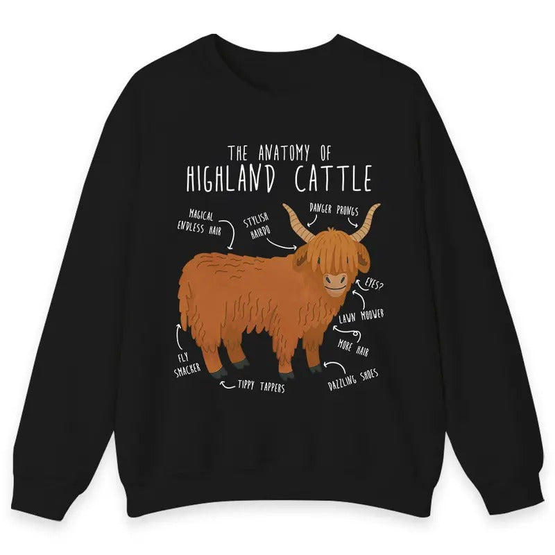 Unisex Funny Highland Cow  T-Shirt  , Sweatshirt  and Hoodie | PrintMintTees.com