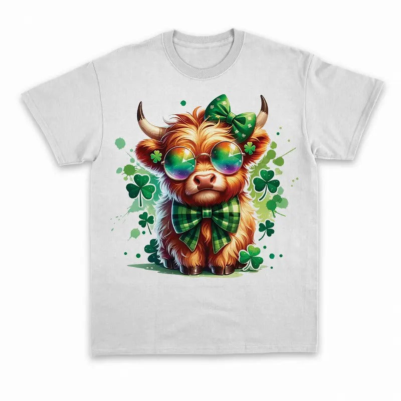 Unisex Glitter Happy St. Patrick's Day Cow  T-Shirt  , Sweatshirt  and Hoodie | PrintMintTees.com