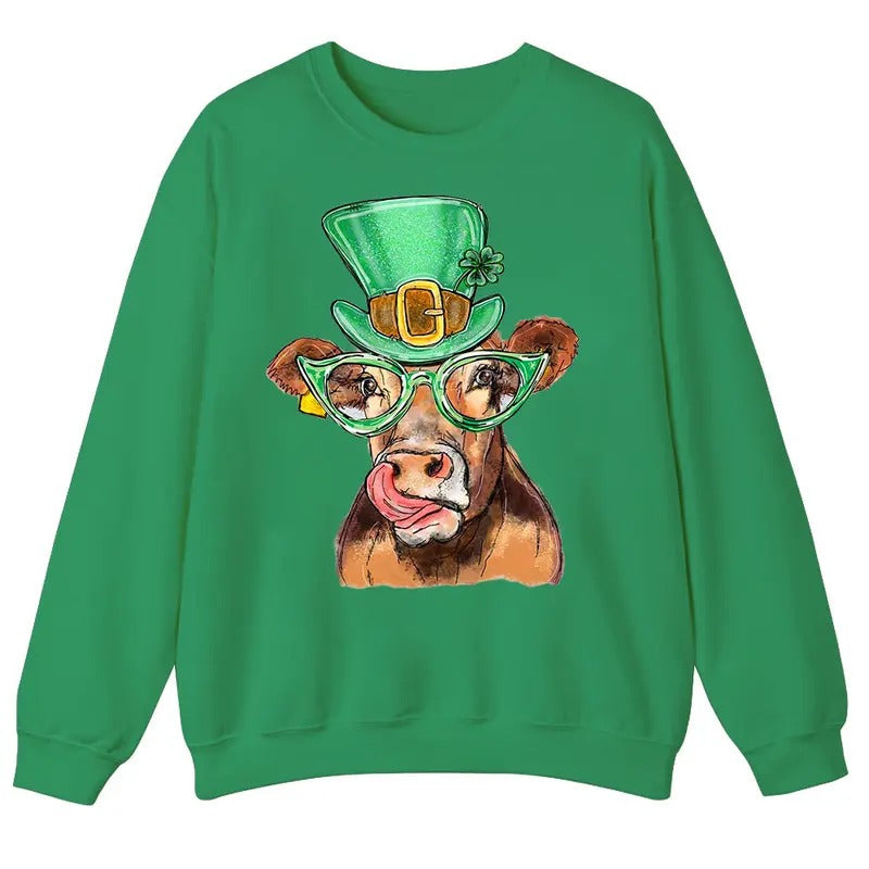 Unisex Happy St. Patrick's Day, Lucky Bovine Charm   T-Shirt  , Sweatshirt  and Hoodie | PrintMintTees.com