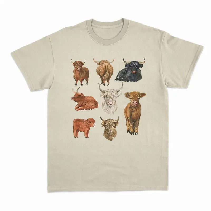 Unisex Highland Cow  T-Shirt , Sweatshirt and Hoodie | PrintMintTees.com