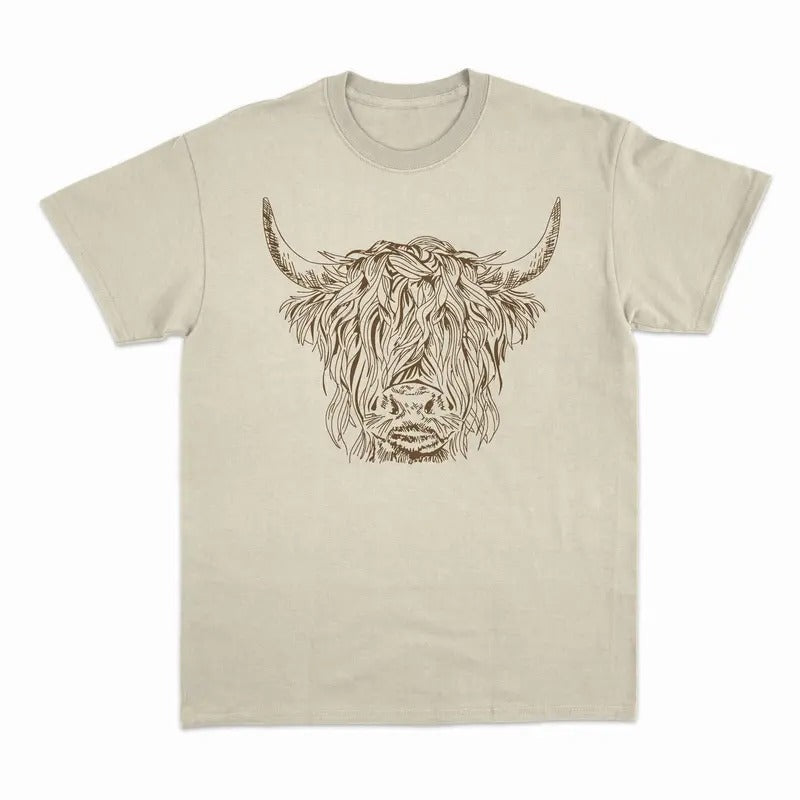 Unisex Highland Cow Retro Vintage  T-Shirt , Sweatshirt and Hoodie | PrintMintTees.com