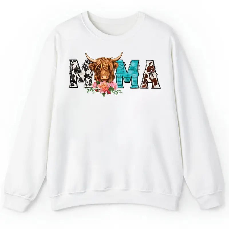 Unisex Mama Longhaired Cow  T-Shirt  , Sweatshirt  and Hoodie | PrintMintTees.com