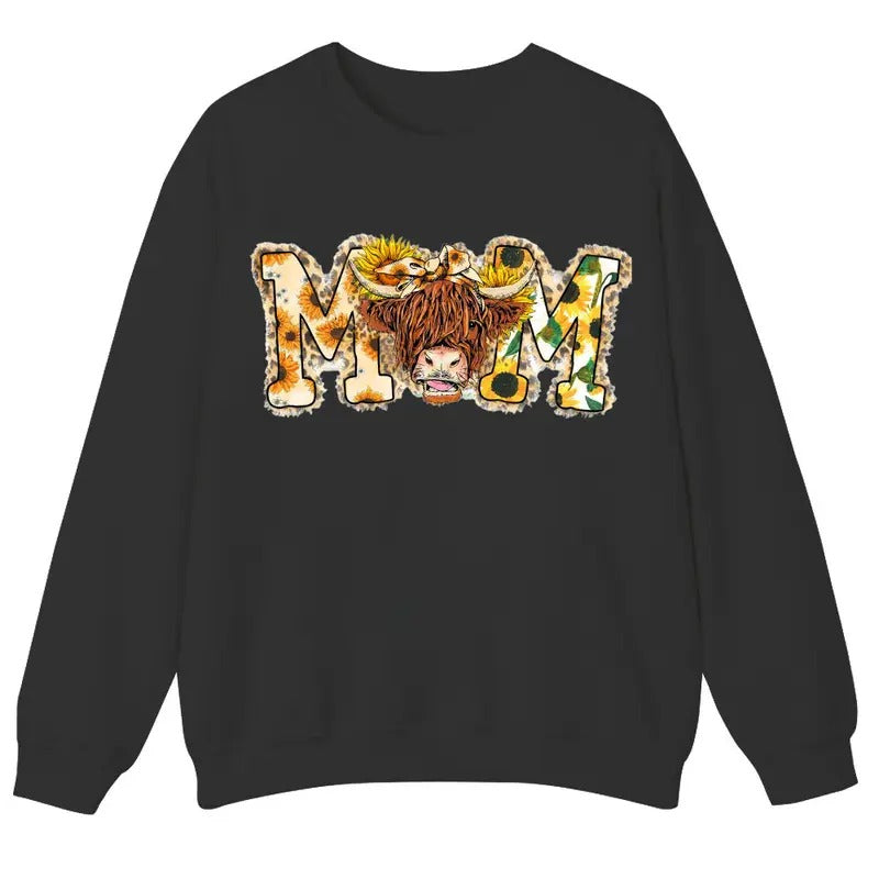 Unisex Mom Highland Cow  Sweatshirt, T-Shirt  and Hoodie | PrintMintTees.com