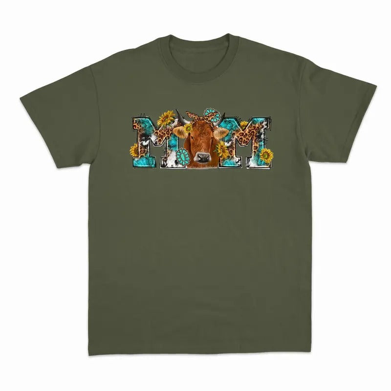 Unisex Mom western with cow  T-Shirt  , Sweatshirt  and Hoodie | PrintMintTees.com