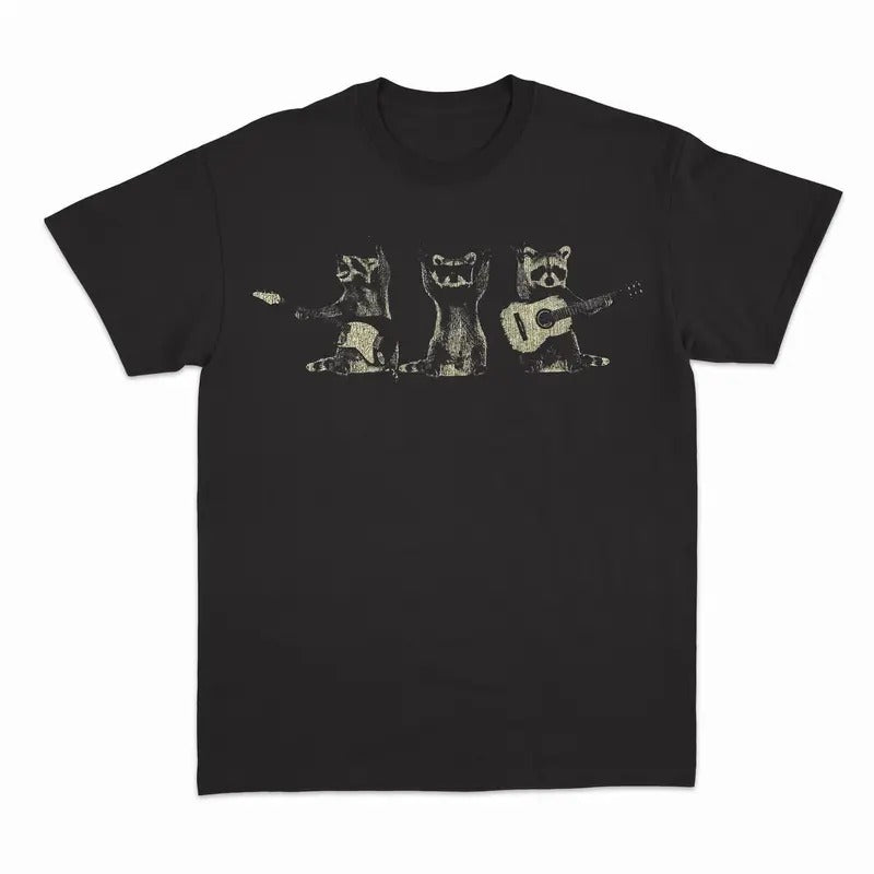 Unisex Raccoon Graphic Cotton T-Shirt for Men Menswear Soft Hoodie Sweatshirt | PrintMintTees.com