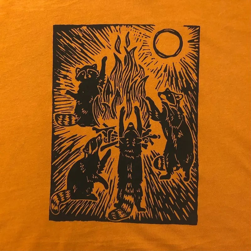 Unisex Raccoon bonfire shirt Hoodie Sweatshirt | PrintMintTees.com