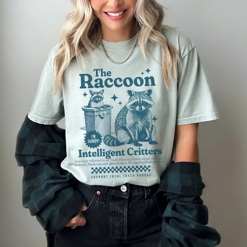 Unisex Retro Raccoon Shirt, Cute Raccoon Shirt Hoodie Sweatshirt | PrintMintTees.com