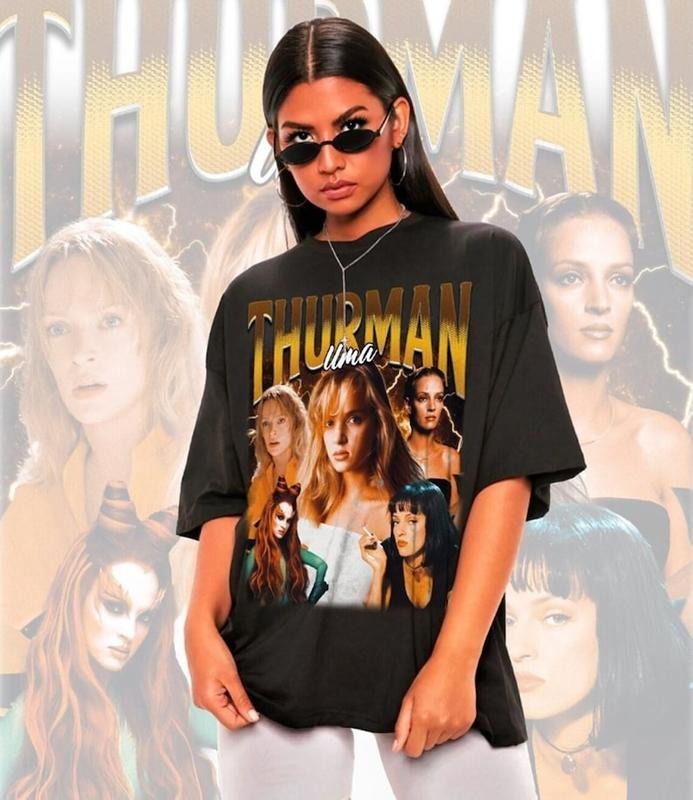 Unisex Retro Uma Thurman Shirt -Uma Thurman Tshirt Hoodie Sweatshirt | PrintMintTees.com