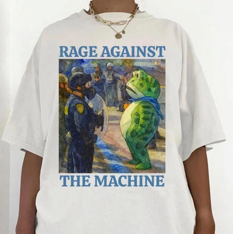 [Unisex Shirt] Portland Frog Protest Rage Against The Machine Unisex T-Shirt, I Stand With Frog, Resist Portland Frog Shirt