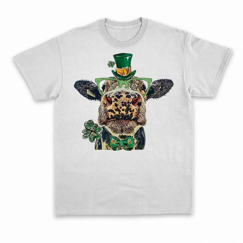 Unisex St. Patrick's day cow shirt,funny cow with glasses  T-Shirt  , Sweatshirt  and Hoodie | PrintMintTees.com