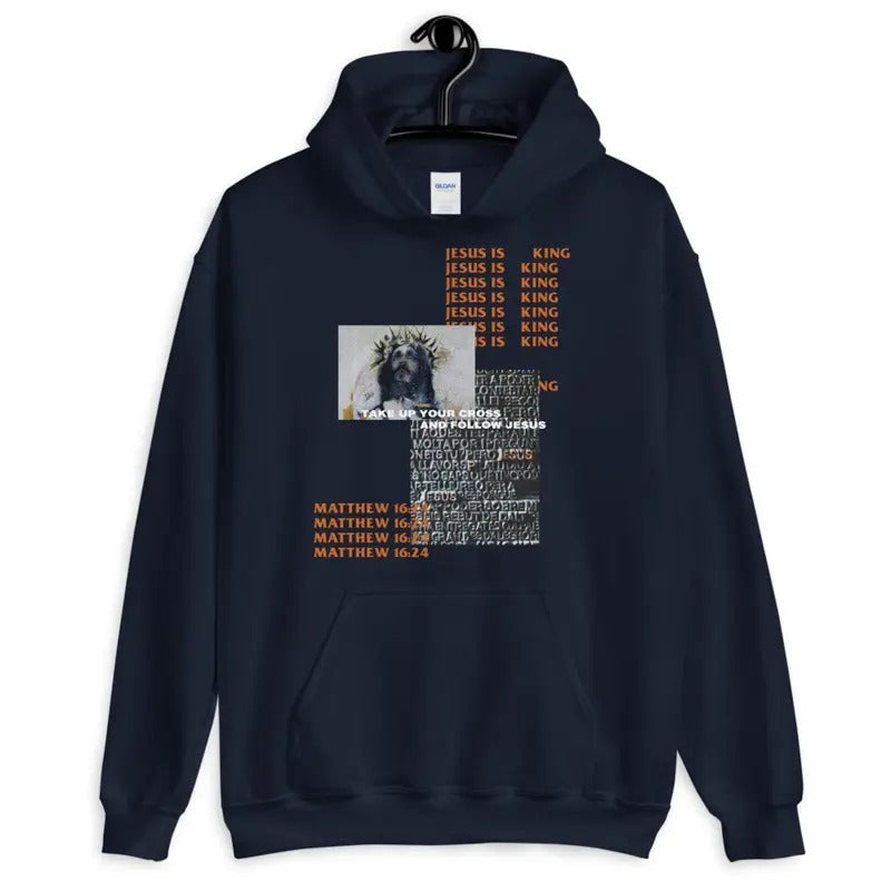 Unisex Take Up Your Cross Matthew 16:24 Streetwear Hoodie, Christian Hoodie, Trendy Christian Shirt, Christian Unisex...