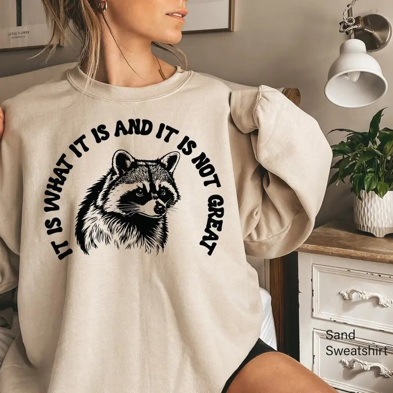 Unisex t Is What It Is And It Is Not Great Shirt, Raccoon Meme  Shirt Hoodie Sweatshirt | PrintMintTees.com