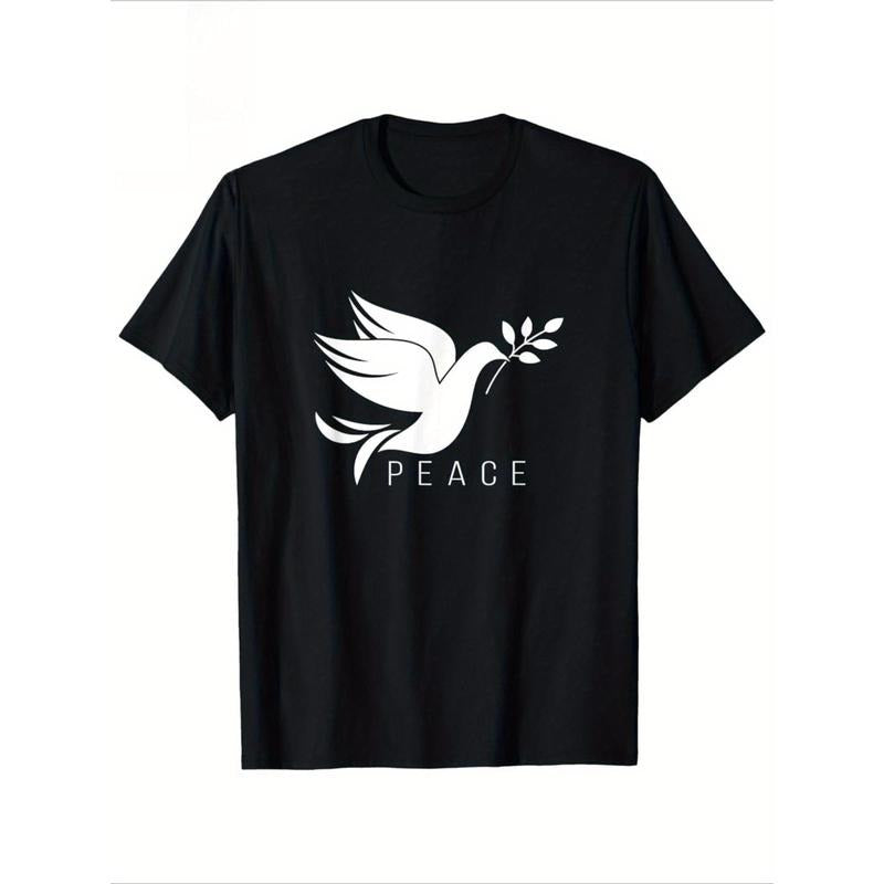 UnisexVintage-Inspired Peace Dove & Olive Branch Graphic T-Shirt
