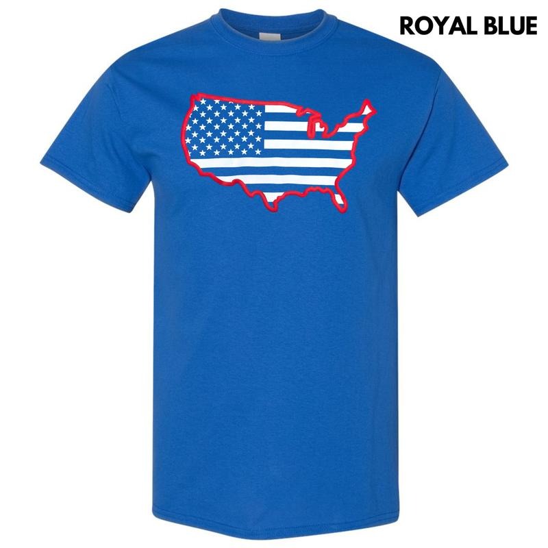 United States Red Puff Gildan Short Sleeve T-Shirt Hoodie Sweatshirt | PrintMintTees.com