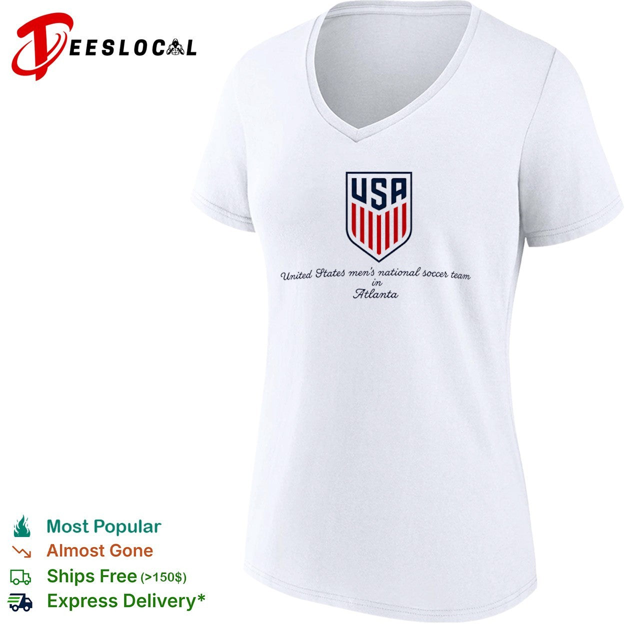 United States USA mens national soccer team crest in Atlanta shirt