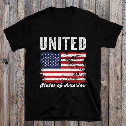 United States of America Flag Distressed T-Shirt made in usa Hoodie Sweatshirt | PrintMintTees.com