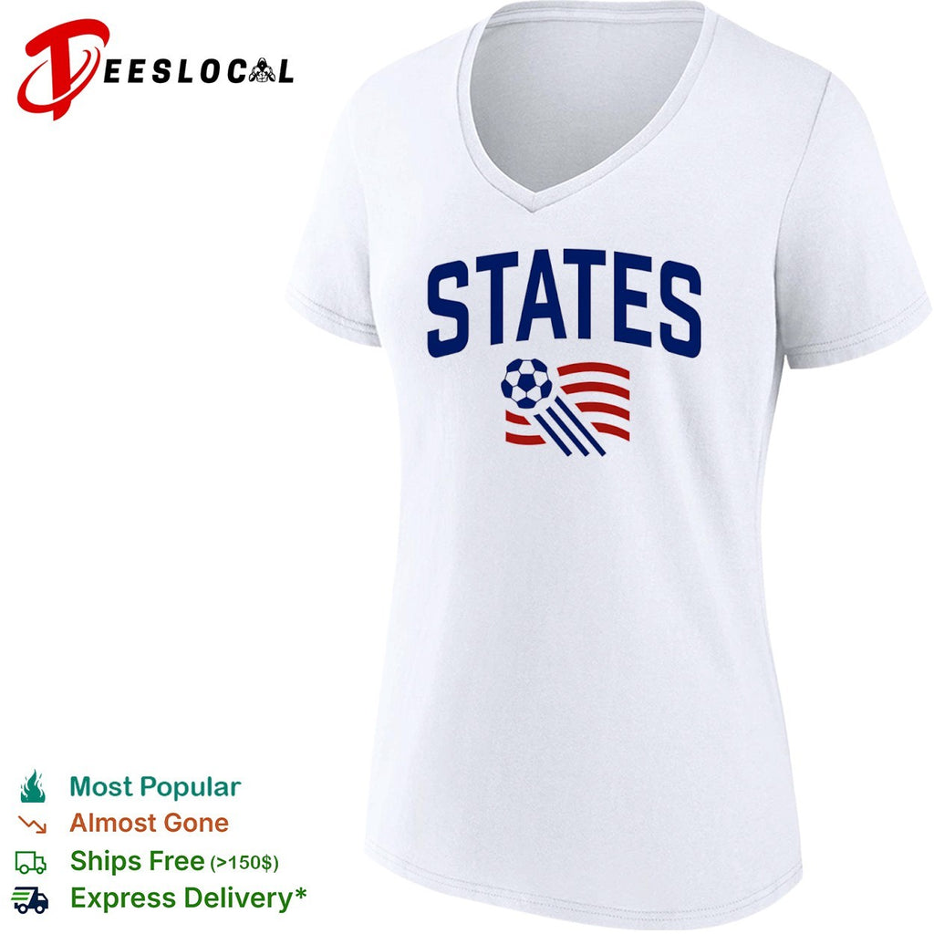United States soccer flying ball shirt