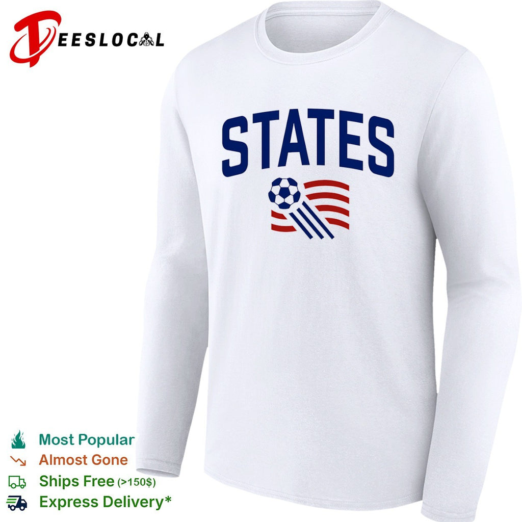 United States soccer flying ball shirt