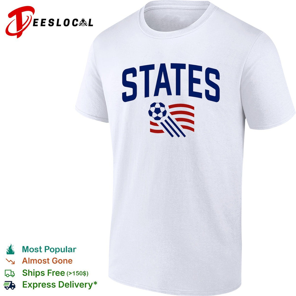 United States soccer flying ball shirt