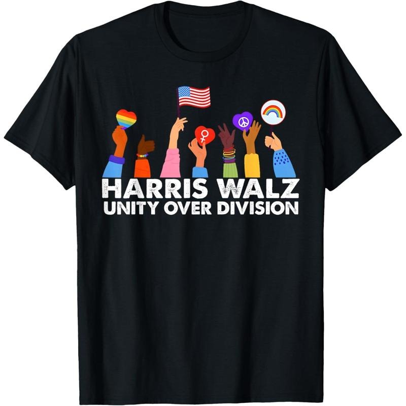 Unity Over Division Harris Walz 2024 T-Shirt made in usa Hoodie Sweatshirt | PrintMintTees.com