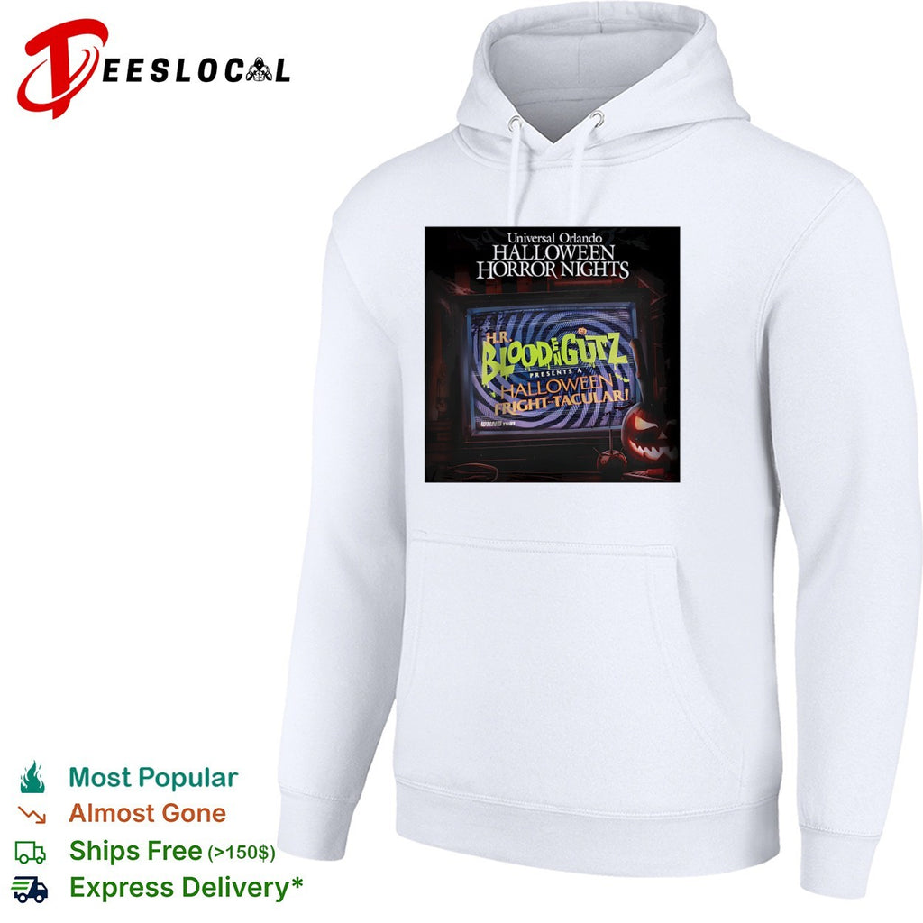 Universal Orlando Halloween Horror Nights HR Blood n Gutz presents a fright tacular retro TV shirt