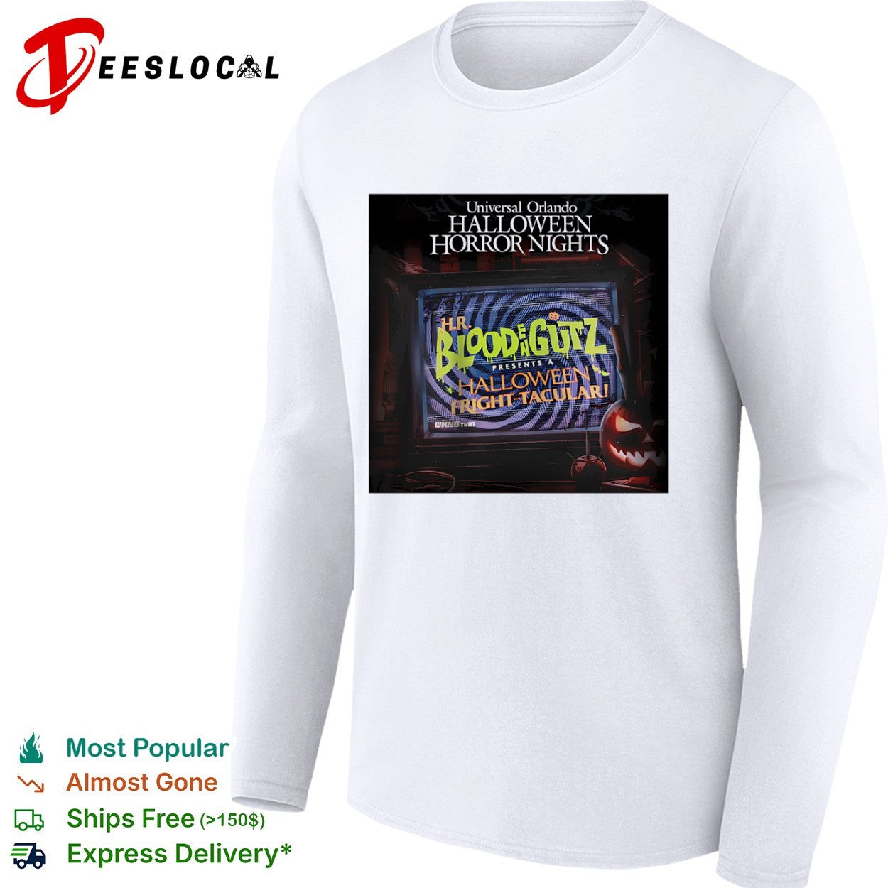 Universal Orlando Halloween Horror Nights HR Blood n Gutz presents a fright tacular retro TV shirt