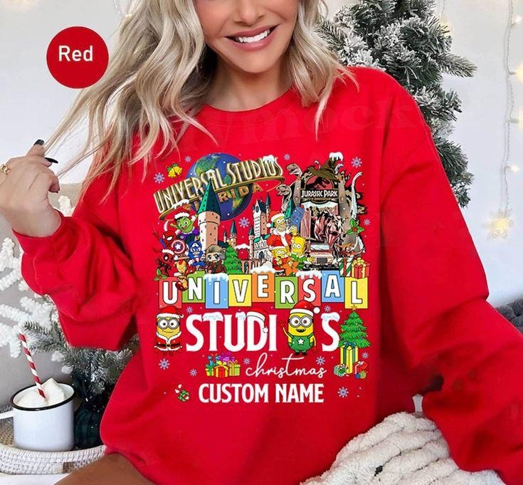 Universal Studios Christmas Sweatshirt, Universal Family Christmas Sweatshirt, Universal Studios Trip Sweatshirt, 's...