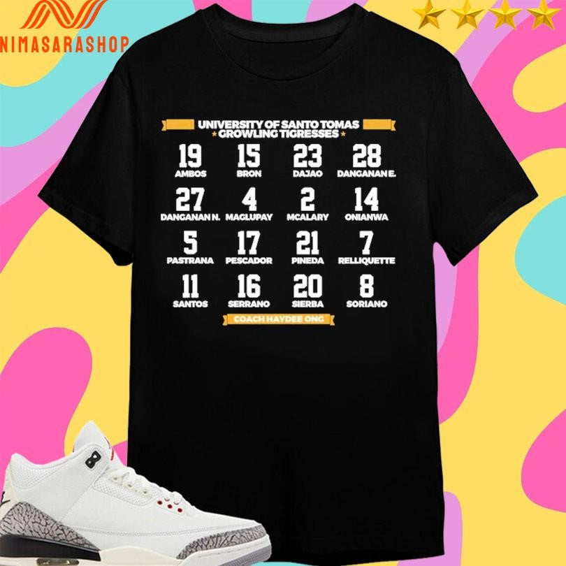 University Of Santo Tomas Growling Tigresses Coach Haydee Ong Shirts